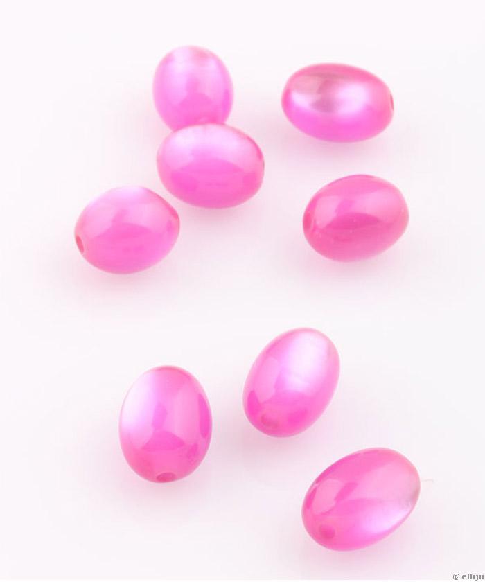 Mărgea din răşină, roz-fucsia, 1 x 1.2 cm