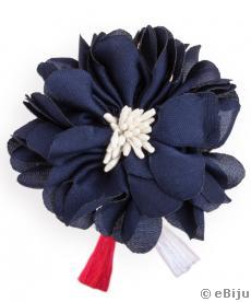 Mărţişor floare textilă bleumarin