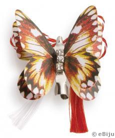 Mărţişor fluture cu aripi duble colorate