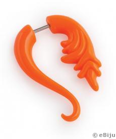 Neon narancssárga tribál fülbevaló - pirszing