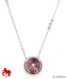 Pandantiv cu element Swarovski de culoare ametist deschis