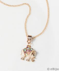 Pandantiv elefant, cu cristale multicolore