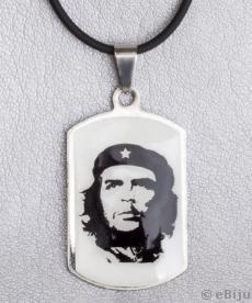 Pandantiv unisex Che Guevara, negru pe fundal alb