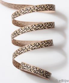 Panglică textilă, leopard print, 1 cm
