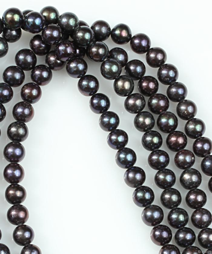 Perlă de cultură, negru, AA, 0.8