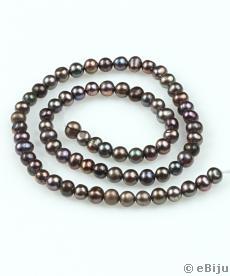 Perlă de cultură, rotund, negru, 0.6 cm