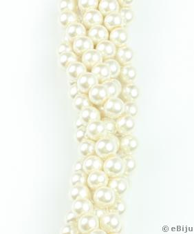 Perlă de sticlă, alb de fildes, 0.8 cm