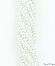 Perlă de sticlă albă, 0.6 cm