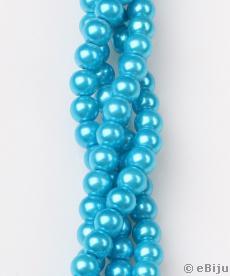 Perlă de sticlă, albastru, 0.8 cm