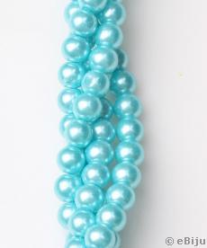 Perlă de sticlă, albastru deschis, 0.8 cm