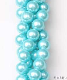 Perlă de sticlă, albastru deschis, 1.2 cm