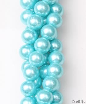 Perlă de sticlă, albastru deschis, 1.2 cm