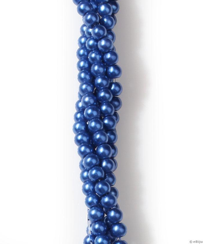 Perlă de sticlă, albastru marin, 0.4 cm