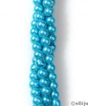 Perlă de sticlă, albastru turcoaz, 0.6 cm