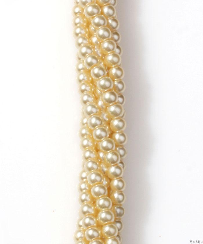 Perlă de sticlă, crem, 0.4 cm
