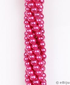 Perlă de sticlă, fucsia, 0.6 cm