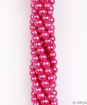 Perlă de sticlă, fucsia, 0.6 cm