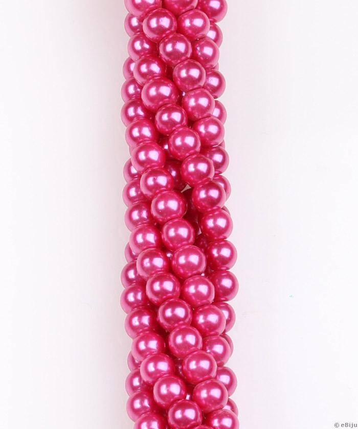 Perlă de sticlă, fucsia, 0.6 cm