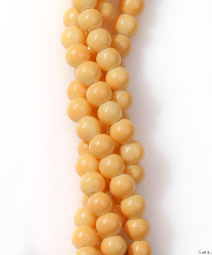 Perlă de sticlă, galbenă, 0.6 cm