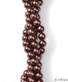 Perlă de sticlă, maro, 0.6 cm