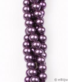 Perlă de sticlă, mov închis, 0.8 cm