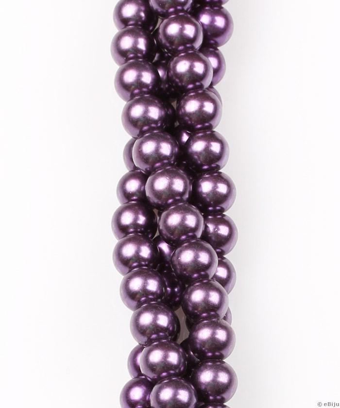 Perlă de sticlă, mov închis, 0.8 cm