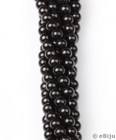Perlă de sticlă, neagră, 0.6 cm