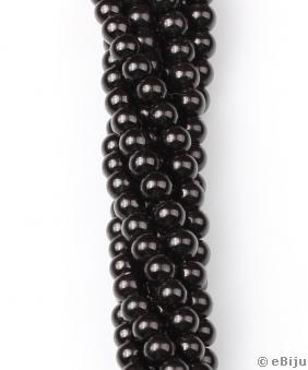 Perlă de sticlă, neagră, 0.6 cm