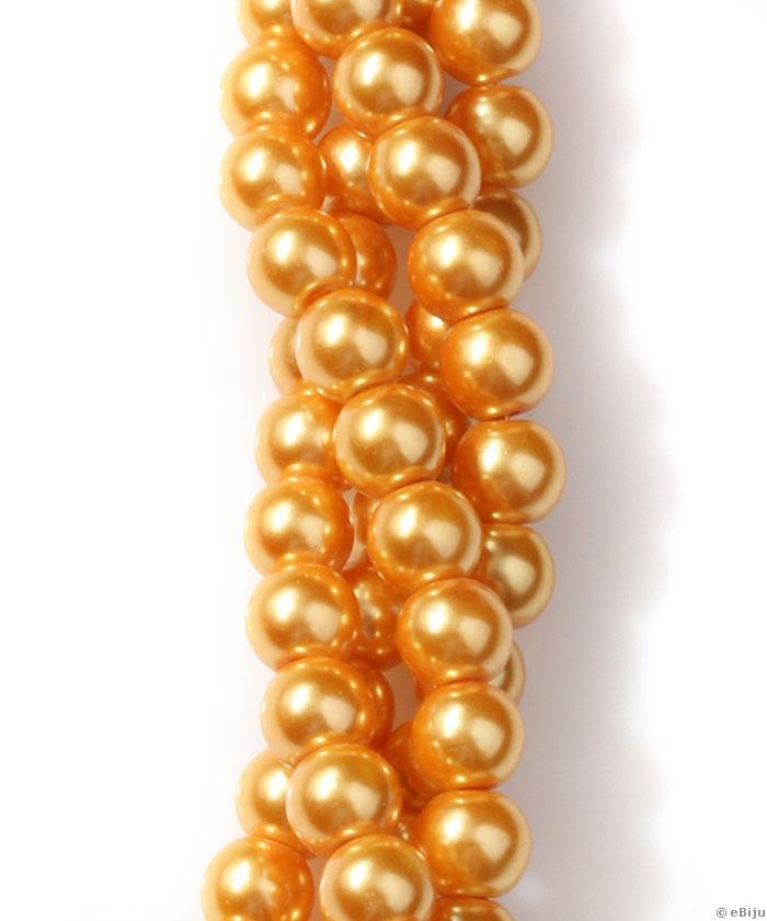 Perlă de sticlă, portocalie, 0.8 cm