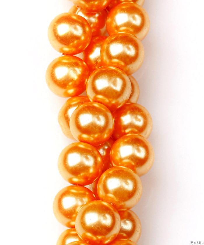 Perlă de sticlă, portocalie, 1 cm