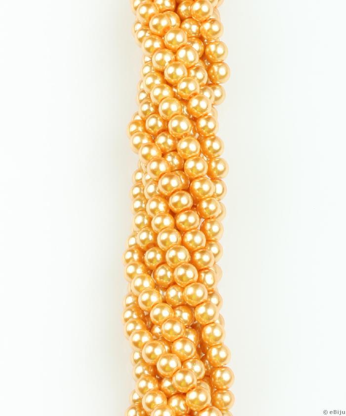 Perlă de sticlă, portocaliu deschis, 0.6 cm