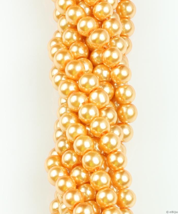 Perlă de sticlă, portocaliu deschis, 0.6 cm