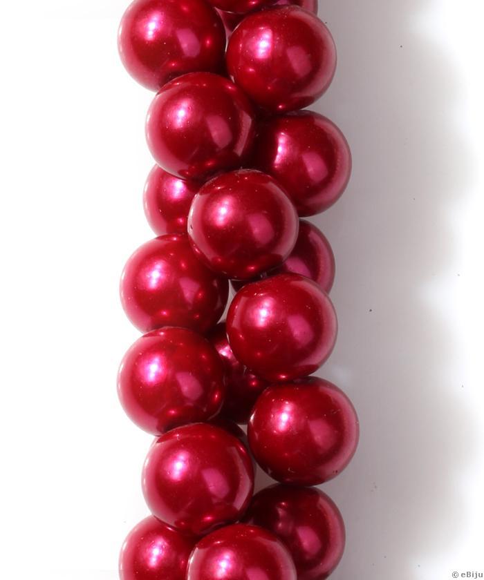 Perlă de sticlă, roşu închis, 1.2 cm