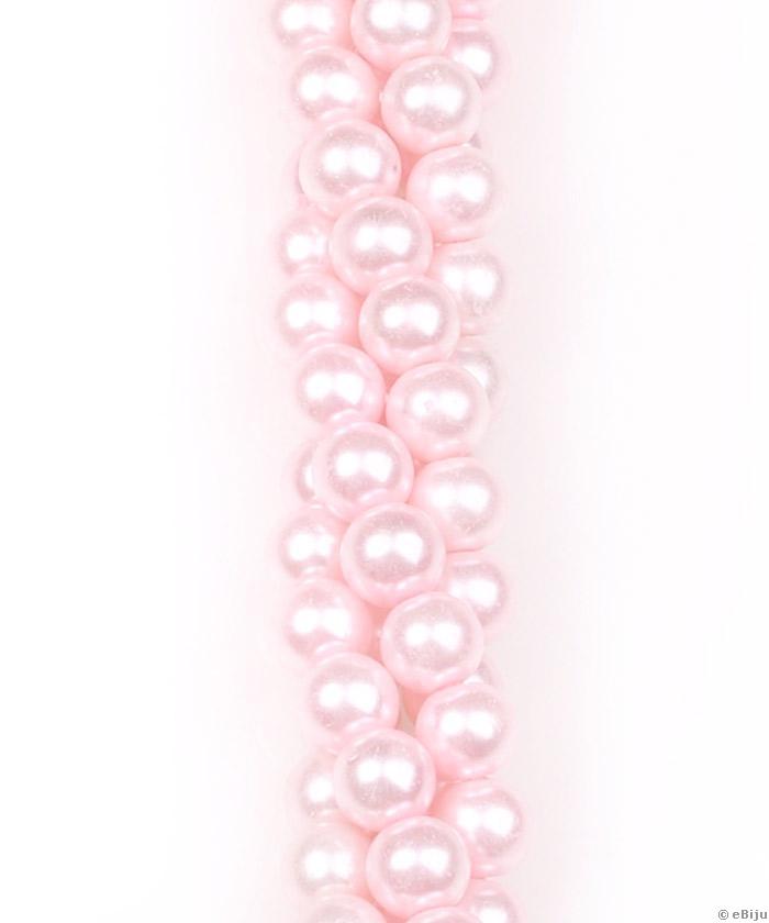 Perlă de sticlă, roz deschis, 0.8 cm