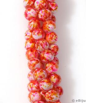 Perlă de sticlă, roz-portocaliu, 0.8 cm