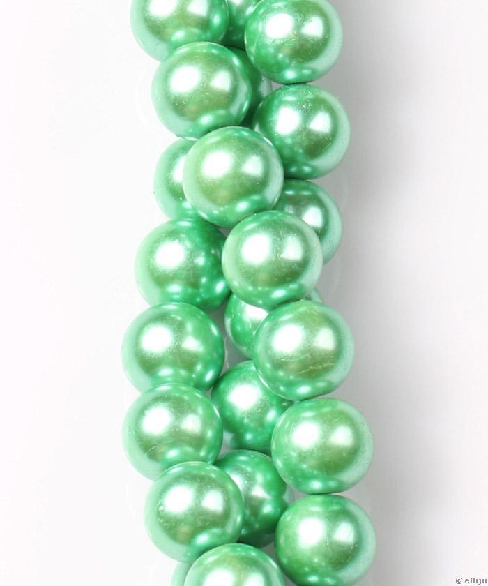 Perlă de sticlă, verde deschis, 1.2 cm