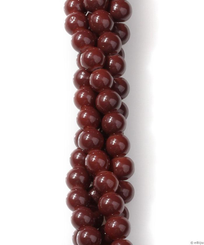 Perle de sticlă, maro, 0.6 cm
