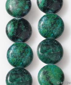 Piatră serpentin, oval/plat, verde, 1.8 cm