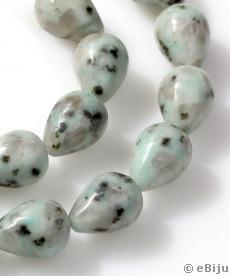 Piatră Sezam jasp, lacrimă, gri deschis pătat, 1.6 x 1.3 cm