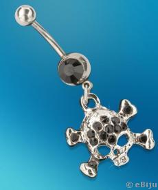 Piercing craniu cu strasuri negre