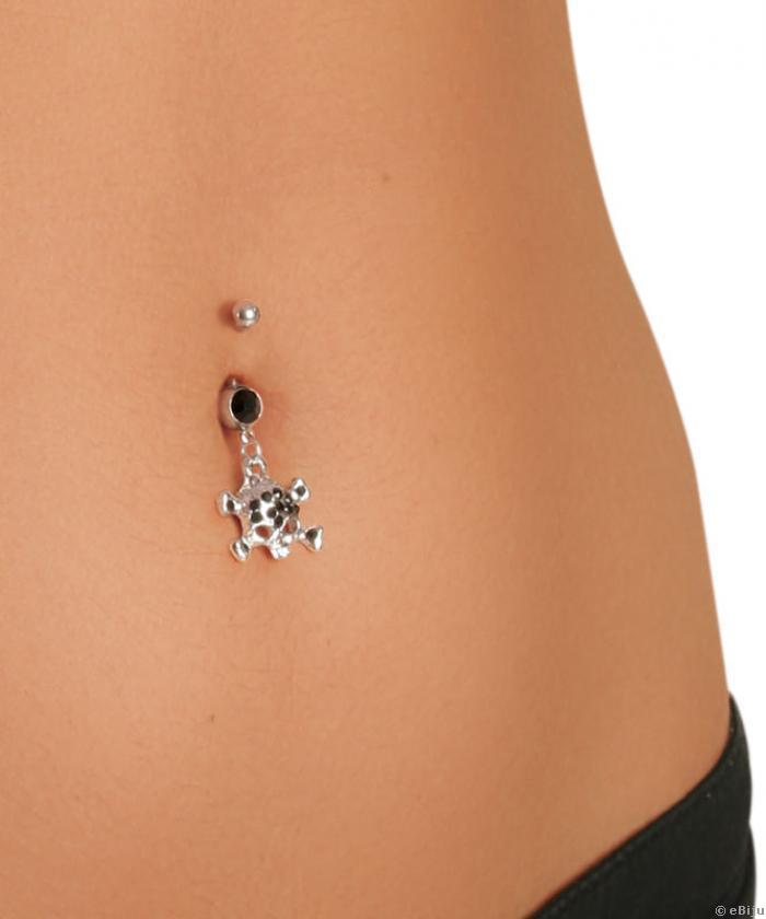 Piercing craniu cu strasuri negre