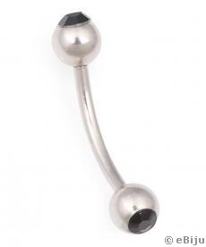 Piercing cu strasuri negre