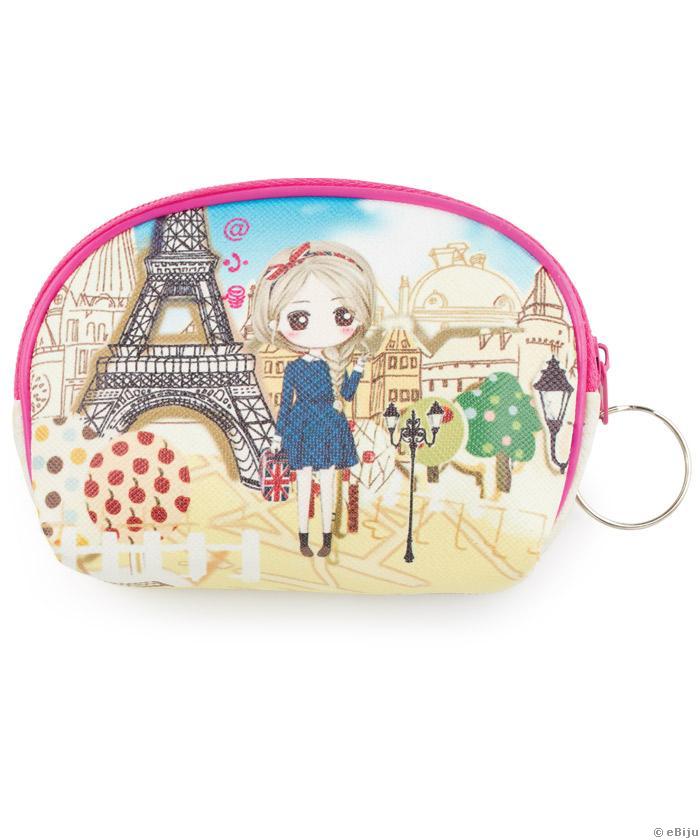 Portofel mic de accesorii cu breloc ‘Travel Girl’.