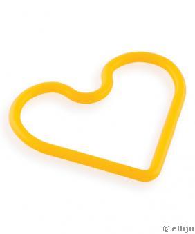 Sárga foszforeszkáló szív alakú karkötő, univerzális méret