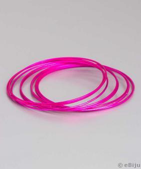 Set brăţări metalice, roz fucsia