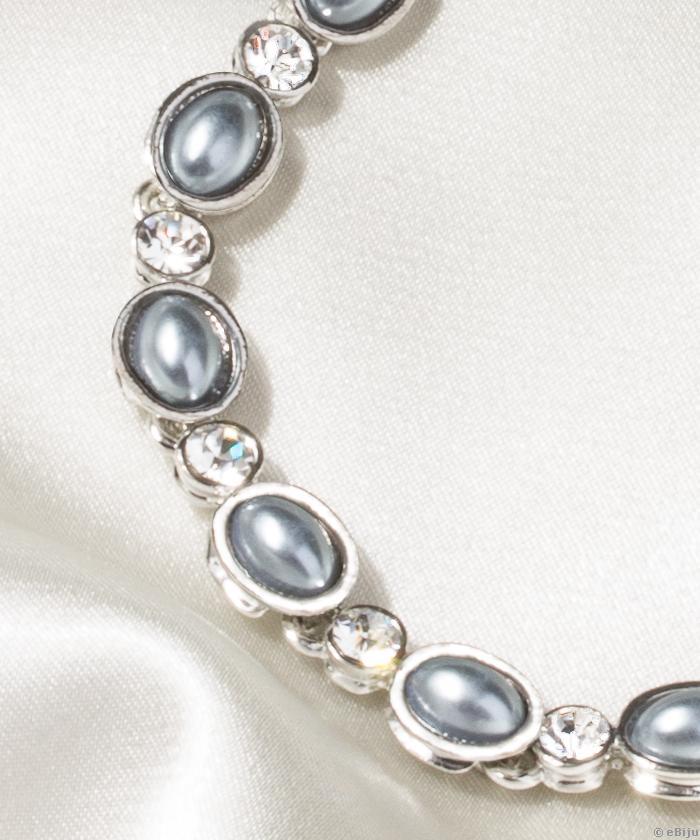 Set cercei şi colier, cristale Swarovski Elements cu perle