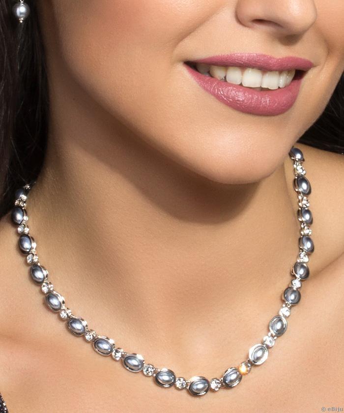 Set cercei şi colier, cristale Swarovski Elements cu perle