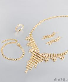 Set complet auriu cu cristale