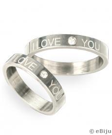 Set de inele "I LOVE YOU" unisex, din oţel inox