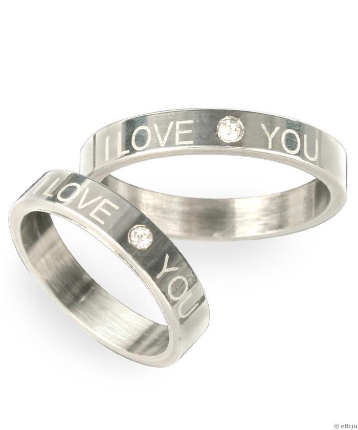 Set de inele "I LOVE YOU" unisex, din oţel inox